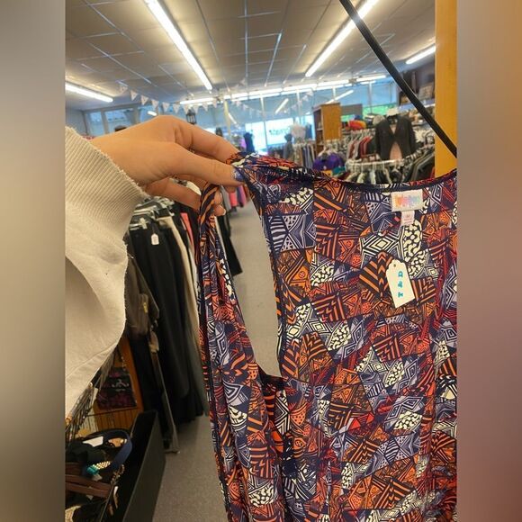 Med LuLARoe Orange & Purple Vest Cardiagn - Picture 2 of 4